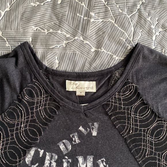 Fancy Gun metal colored Tee Shirt Style Top - Picture 4 of 9